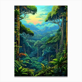 Monteverde Cloud Forest Pixel Art 2 Canvas Print