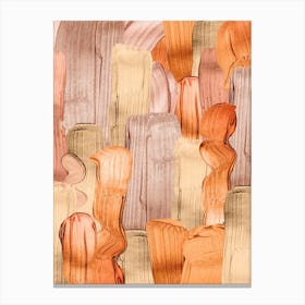 Copper Acrylic Brush Strokes Canvas Print