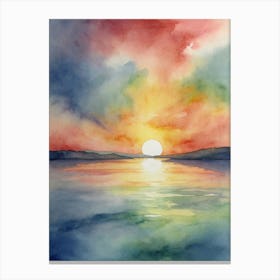 Sunset Watercolor Painting Canvas Print