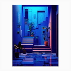 Blue Hallway Canvas Print