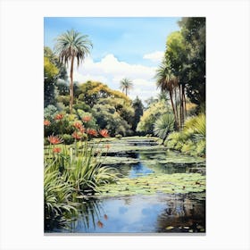 Royal Botanical Gardens Melbourne Australia Watercolour 3 Canvas Print