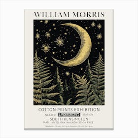 William Morris Moon Stars And Ferns Vintage Exhibition Canvas Print