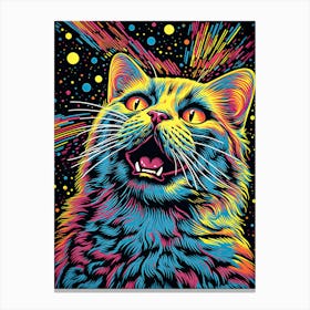 Cosmic Catnip, Psychedelic Cats series Canvas Print