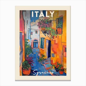 Syracuse Italy 1 Fauvist Painting Travel Poster Canvas Print