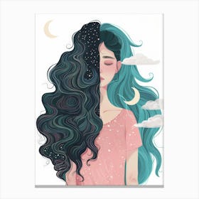 Girl With Long Hair 14 Canvas Print