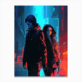 City Of Ghosts, cyberpunk art Canvas Print