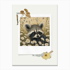 Scrapbook Baby Raccoon Fairycore Painting 4 Canvas Print