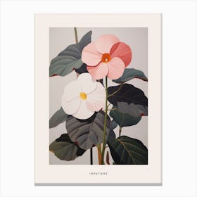 Flower Illustration Impatiens 3 Poster Canvas Print