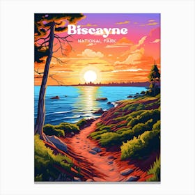 Biscayne National Park Florida Sunset Modern Travel Art Canvas Print