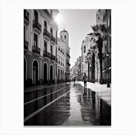 Malaga, Spain, Mediterranean Black And White Photography Analogue 1 Canvas Print