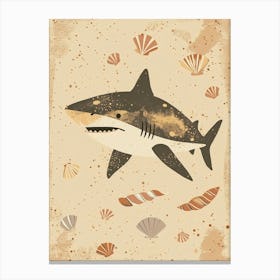 Muted Pastel Seascape Shark 4 Canvas Print