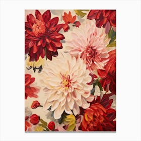 Red Flower Impressionist Painting 10 Canvas Print