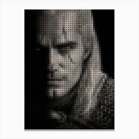 The Witcher Henry Cavill In A Pixel Dots Art Style Canvas Print