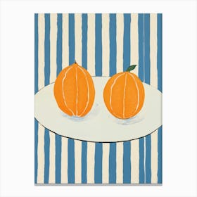 Oranges On A Plate Canvas Print