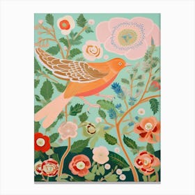 Maximalist Bird Painting Robin 1 Canvas Print