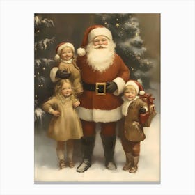 Santa Claus With Children Canvas Print