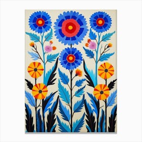 Flower Motif Painting Cornflower 4 Canvas Print