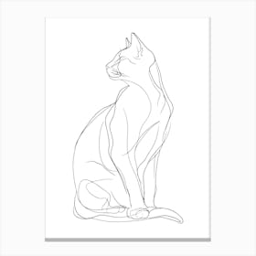 Cat Drawing Monoline Artistic Minimalist 1 Canvas Print