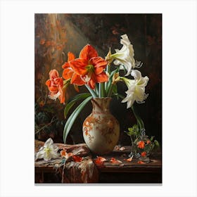 Baroque Floral Still Life Amaryllis 2 Canvas Print