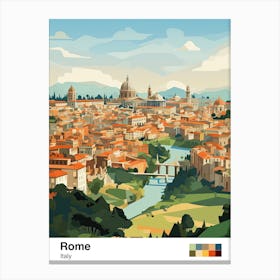 Rome, Italy, Geometric Illustration 2 Poster Canvas Print