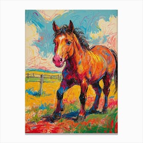 Horse In The Field Canvas Print