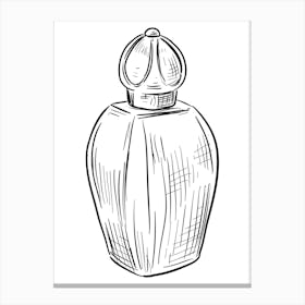 Drawing Of A Perfume Bottle Canvas Print
