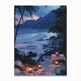 Evening On The Beach Canvas Print