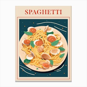 Spaghetti Alle Vongole Italian Pasta Poster Canvas Print