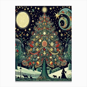 Christmas Tree 12Style William Morris Canvas Print