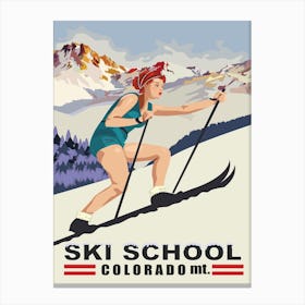 Ski School In Colorado Canvas Print
