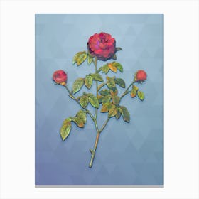Vintage Agatha Rose In Bloom Botanical Art on Summer Song Blue n.0632 Canvas Print