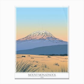 Mount Monadnock Usa Color Line Drawing 2 Poster Canvas Print