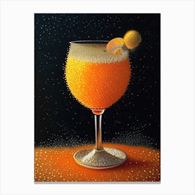 Bellini Pointillism Cocktail Poster Canvas Print
