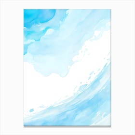 Blue Ocean Wave Watercolor Vertical Composition 38 Canvas Print