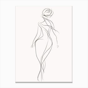 Line Art Woman Body 26 Canvas Print