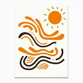 Sun And Waves Canvas Print