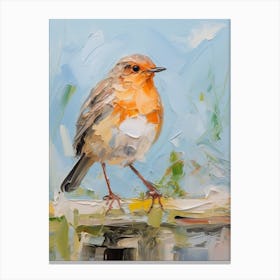 Bird Painting European Robin 3 Canvas Print