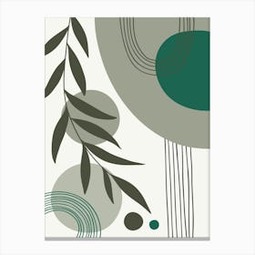 Boho Wall Art Print Sage Green Abastract Flat Scandi Design A Canvas Print