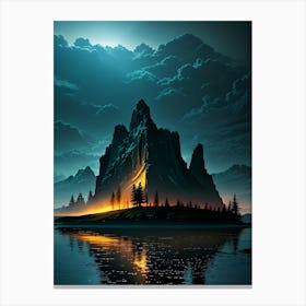 Island In The Night Canvas Print