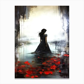 Rose Petal Thoughts - Girl By The Water Canvas Print