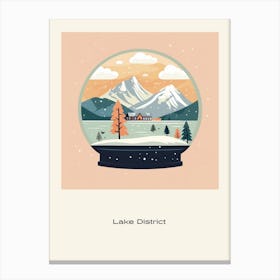 The Lake District United Kingdom Snowglobe Poster Canvas Print