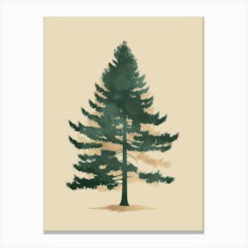 Sequoia Tree Minimal Japandi Illustration 1 Canvas Print