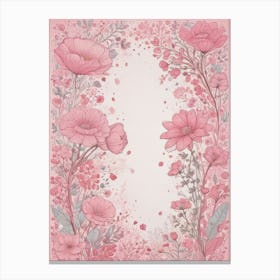 Pink Floral Frame 1 Canvas Print