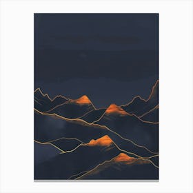 Mountains In The Night Canvas Print