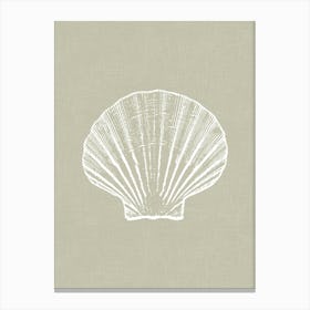 Vintage Sea Shell Silhouette In Taupe Canvas Print