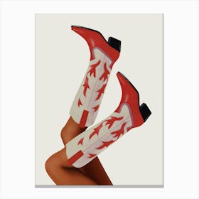 Red Nashville Boots Canvas Print