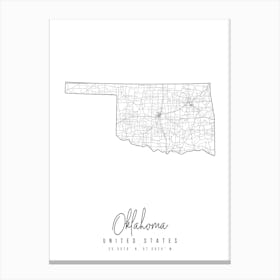 Oklahoma Minimal Street Map Canvas Print