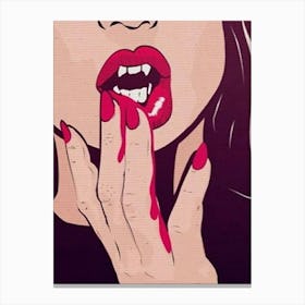 Bloody Lips Canvas Print