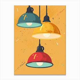 Three Colorful Lamps Canvas Print