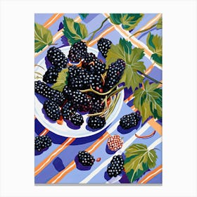 Mulberries Fruit Summer Illustration 4 Canvas Print